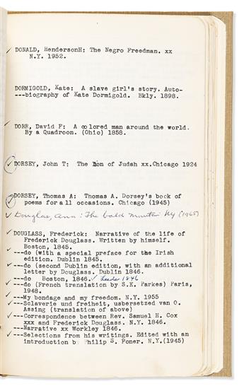 (LITERATURE.) Check List of Negro Authors Written in English and in African Dialects in the Library of Arthur B. Spingarn.